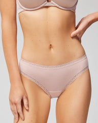 Soma / Cotton Hipster Panty with Lace Trim ADOBE ROSE