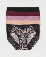 Soma / Lace Hipster 5 Pack DIVINE LEOPARD MULTI PACK