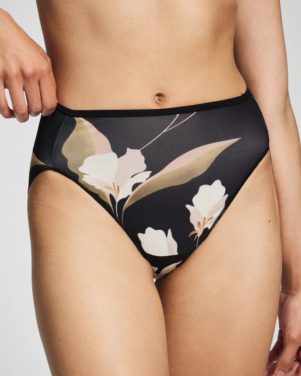 Soma / Edge High-Leg Panty MYSTIC BLOOMS MINI BLACK
