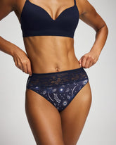Soma / Edge High-Leg Panty with Lace BOTANICAL TILE NAVY M