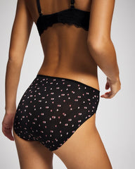 Soma / Edge High-Leg Panty with Lace HALF MOON BLACK