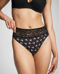 Soma / Edge High-Leg Panty with Lace PEACEFUL PETALS MINI BLK