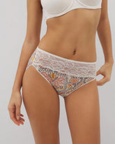 Soma / Edge High-Leg Panty with Lace VINE PAISLEY CHAMPAGNE M