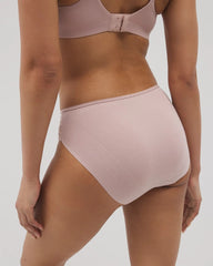 Soma / Cotton Blend High-Leg Panty with Lace ADOBE ROSE