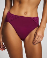 Soma / Tummy High-Leg Brief Panty with Lace POMEGRANATE WINE