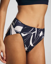 Soma / Tummy High-Leg Brief Panty with Lace NOUVEAU FLORA MINI NAVY