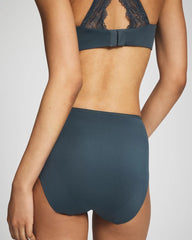 Soma / Tummy High-Leg Brief Panty with Lace PETROL