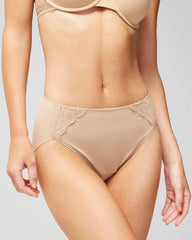 Soma / High-Leg Brief Panty with Lace WARM AMBER