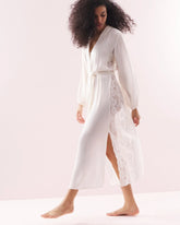 Soma / Soma's Sexiest Silk Chiffon Long Robe IVORY