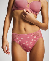 Soma / High-Leg Panty with Enchanting Lace WATER SPOTS ANTIQUE PINK