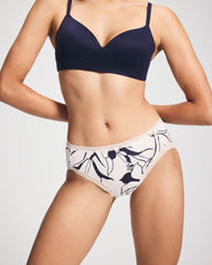 Soma / Cotton High-Leg Brief Panty with Lace Trim NOUVEAU FLORA MINI CHAMP