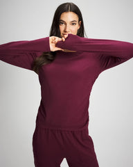 Soma / Ruched Long Sleeve Pajama Tee VELVET PLUM