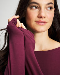 Soma / Ruched Long Sleeve Pajama Tee VELVET PLUM