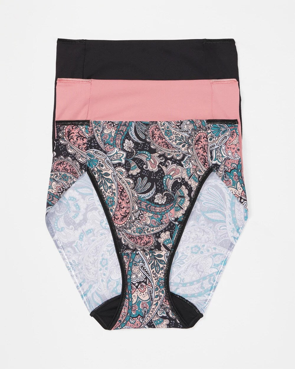 Soma / Tummy High-Leg Brief Panty 3 Pack REGAL PAISLEY MULTI PACK