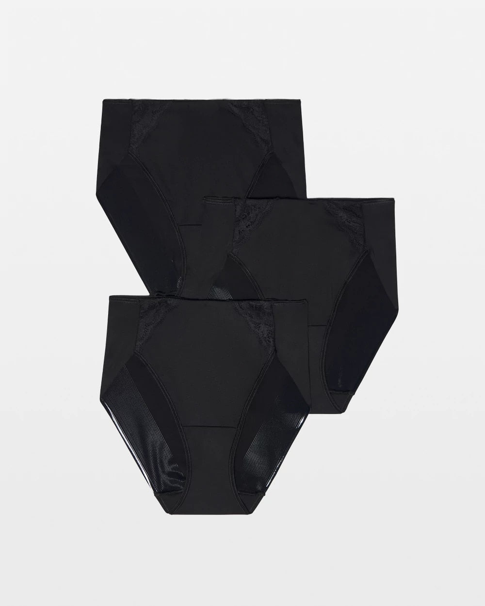 Soma / High-Leg Brief Panty with Lace 3 Pack BLACK MULTI PACK