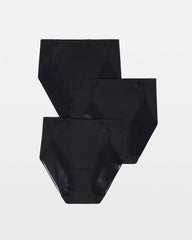 Soma / High-Leg Brief Panty with Lace 3 Pack BLACK MULTI PACK
