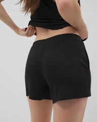 Soma / Lightweight Rib Knit Pajama Shorts BLACK