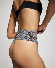 Soma / Tummy High-Waist Thong Panty REGAL PAISLEY BLACK MINI