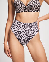 Soma / Tummy High-Waist Thong Panty DIVINE LEOPARD MINI TAUPE