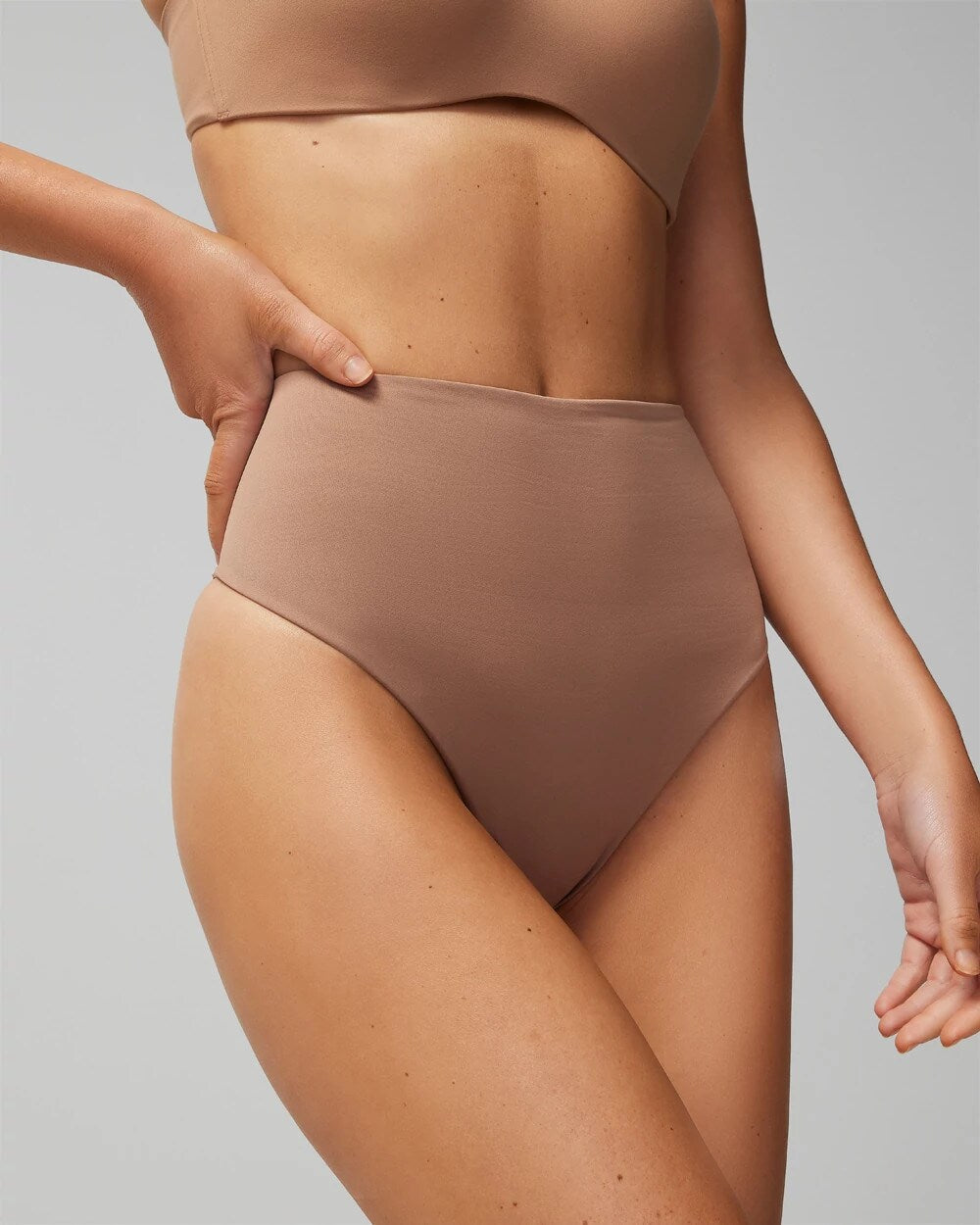 Soma / Tummy High-Waist Thong Panty WARM SIENNA