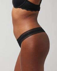 Soma / Soma Thong Panty with Stretch Lace BLACK