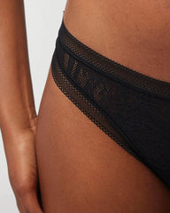Soma / Soma Thong Panty with Stretch Lace BLACK