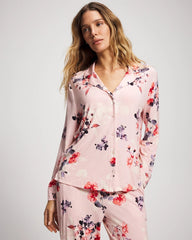 Soma / Long Sleeve Notch Collar FLORAL DREAMS PINK BLUSH