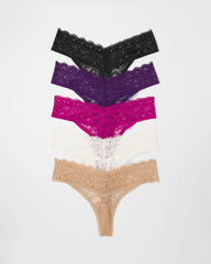 Soma / Thong Panty with Enchanting Lace 5 Pack MAJESTIC PURPLE MULTIPACK