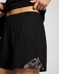 Soma / Lace Trim Shorts BLACK