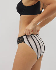 Soma / Edge Bikini Panty with Lace CABANA STRIPE BLACK