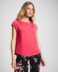 Soma / Short Sleeve Boat Neck Top HEARTS DESIRE