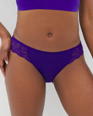 Soma / Cotton Blend Bikini Panty with Lace PASSIONFLOWER