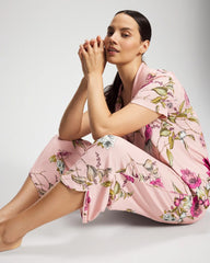 Soma / Piped Crop Pajama Pant FEATHERED FANCY PINK