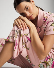 Soma / Piped Crop Pajama Pant FEATHERED FANCY PINK