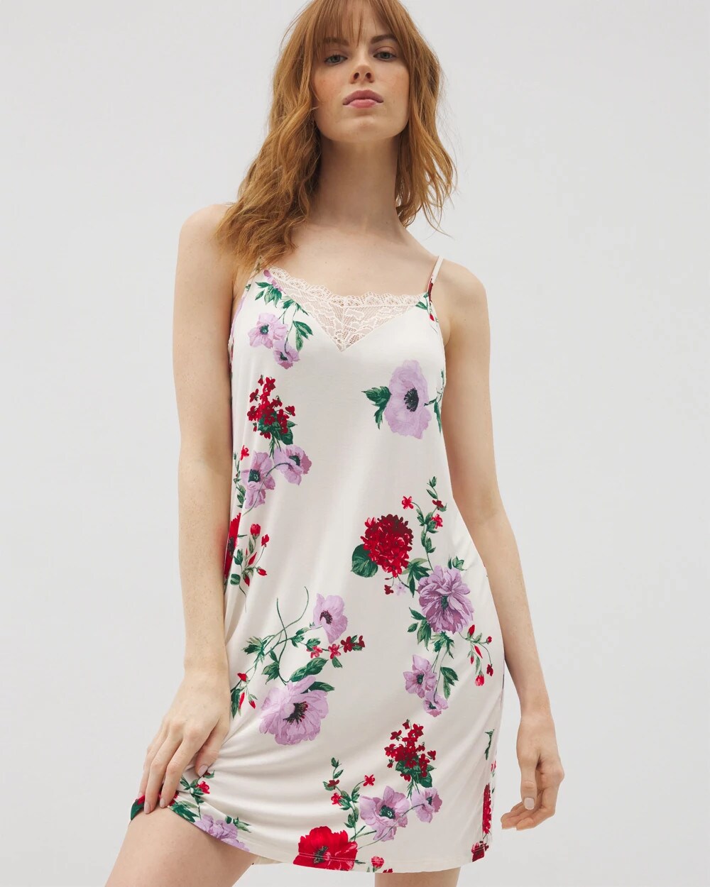 Soma / Lace Trim Chemise RHAPSODY FLORAL SUGAR