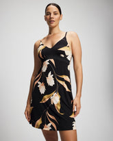 Soma / Satin Trim Chemise MYSTIC BLOOMS BLACK MID