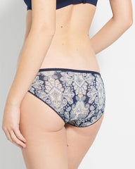Soma / Bikini Panty with Enchanting Lace STYLISH PAISLEY M NAVY