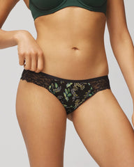 Soma / Bikini Panty with Enchanting Lace OASIS FRONDS BLACK