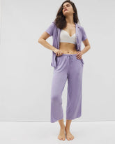 Soma / Solid Piped Crop Pajama Pant JACARANDA