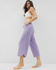 Soma / Solid Piped Crop Pajama Pant JACARANDA