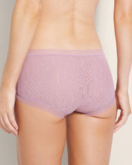 Soma / Soma Boyshort Panty with Stretch Lace ELDERBERRY