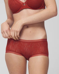 Soma / Soma Boyshort Panty with Stretch Lace SIERRA REDWOOD