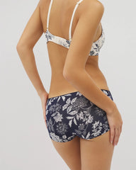 Soma / Lace Boyshort Panty MEANDERING GARDEN M NAVY