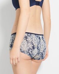 Soma / Boyshort Panty with Enchanting Lace STYLISH PAISLEY M NAVY