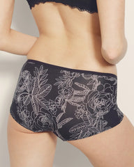 Soma / Boyshort Panty with Enchanting Lace MYSTIC GARDEN BLACK