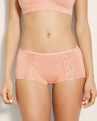 Soma / Boyshort Panty with Enchanting Lace PEACH CLAY