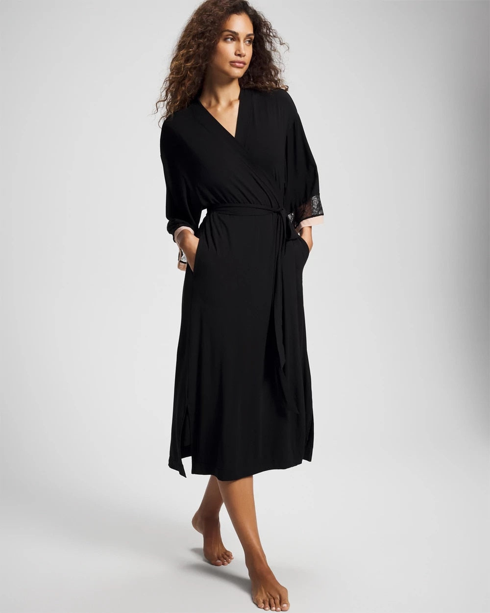 Soma / Lace Midi Robe BLACK