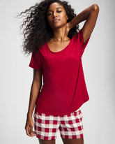 Soma / Packaged Short-Sleeve Short Pajama Set DREAMSCAPE PLAID CHAMP