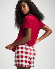 Soma / Packaged Short-Sleeve Short Pajama Set DREAMSCAPE PLAID CHAMP