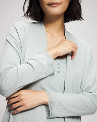 Soma / Pointelle Pajama Cardi GREEN MIST
